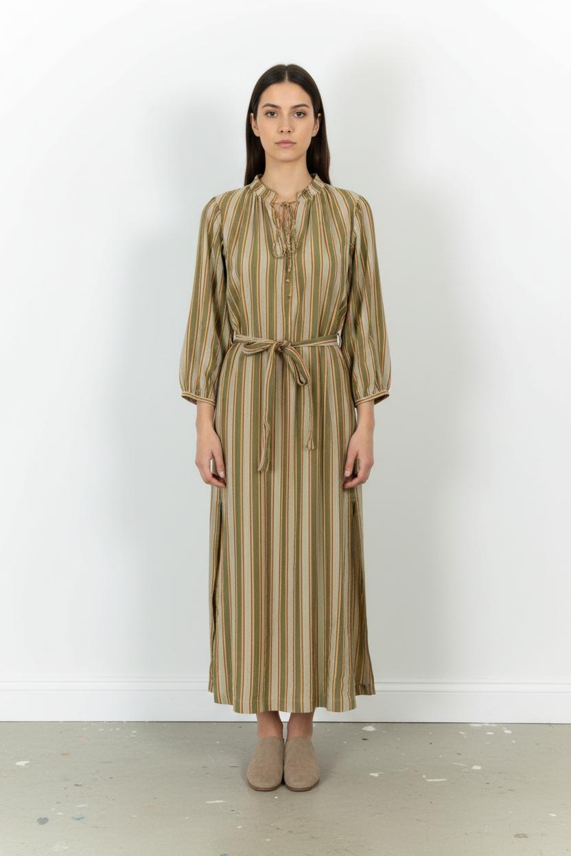 Robe Longue Verte et Beige - Taille XS/34 de la marque Vanessa Bruno | PARAD102548 - Vendu par Paradigme - Image 1