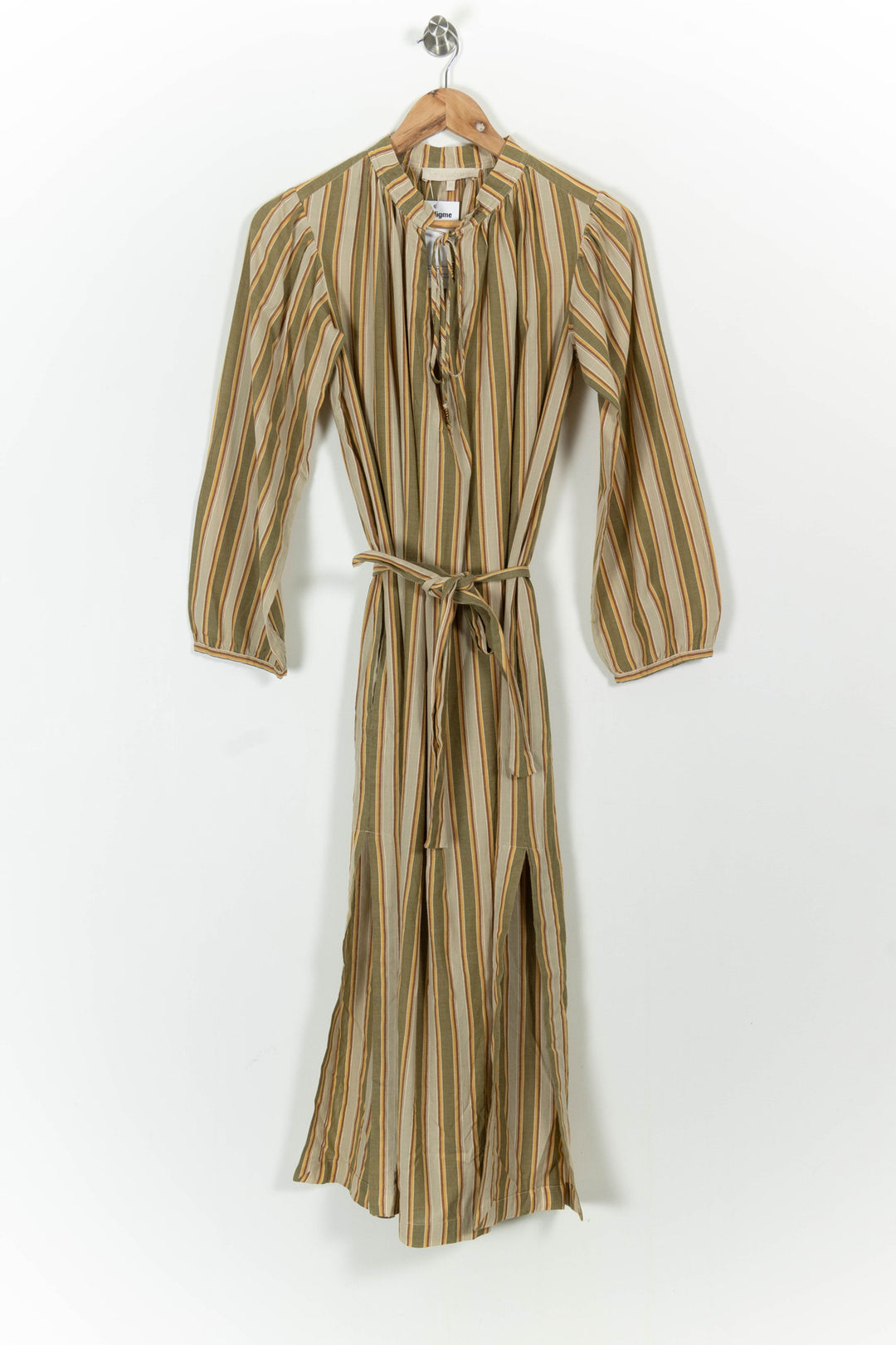 Robe Longue Verte et Beige - Taille XS/34 de la marque Vanessa Bruno | PARAD102548 - Vendu par Paradigme - Image 2
