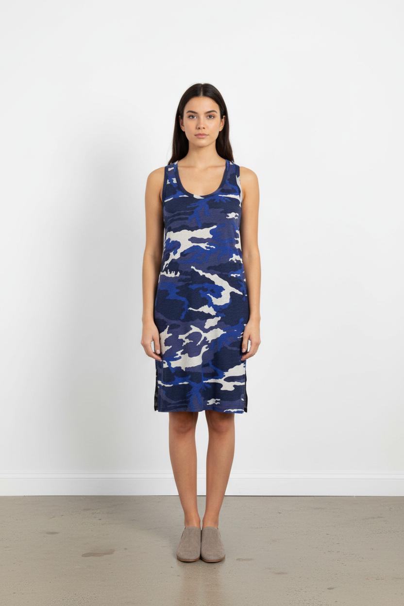 Robe Débardeur Bleue et Blanche - Taille M/38 de la marque Majestic Filatures | PARAD102552 - Vendu par Paradigme - Image 1