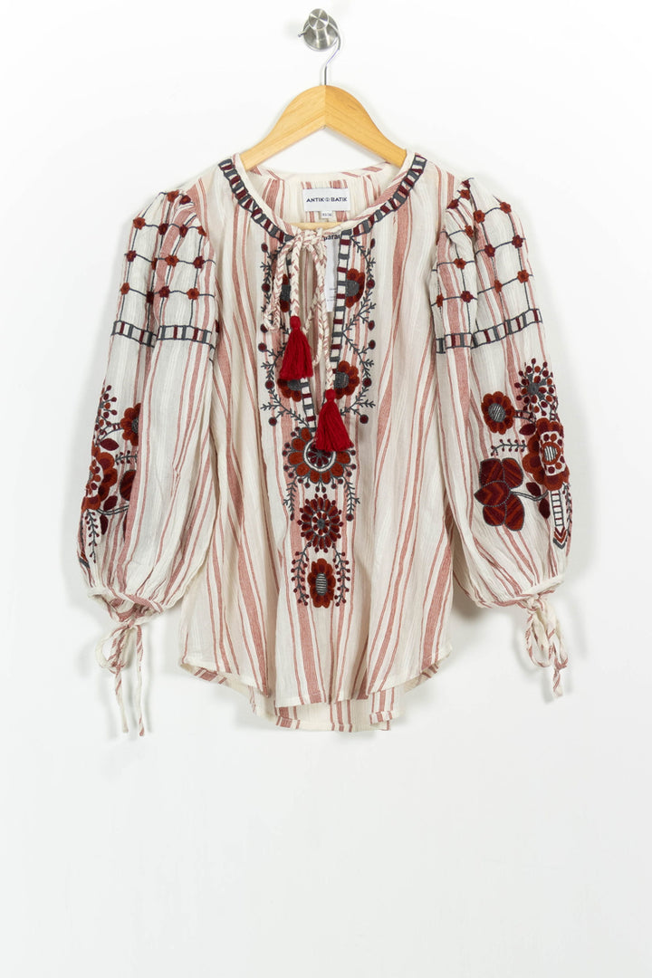 Blouse Blanche et Rouge - Taille S/36 de la marque Antik Batik | PARAD102553 - Vendu par Paradigme - Image 2