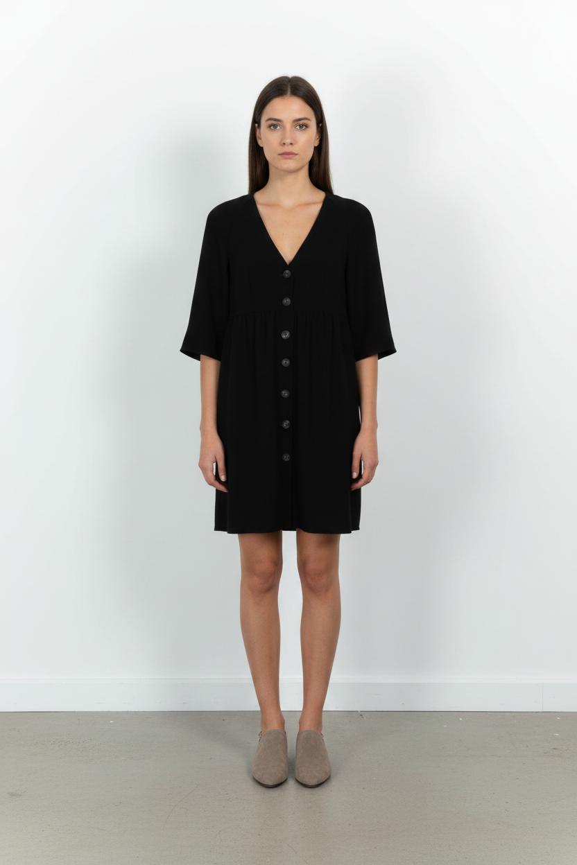 Robe Boutonnée Noire - Taille XS/34 de la marque ba&sh | PARAD102564 - Vendu par Paradigme - Image 1