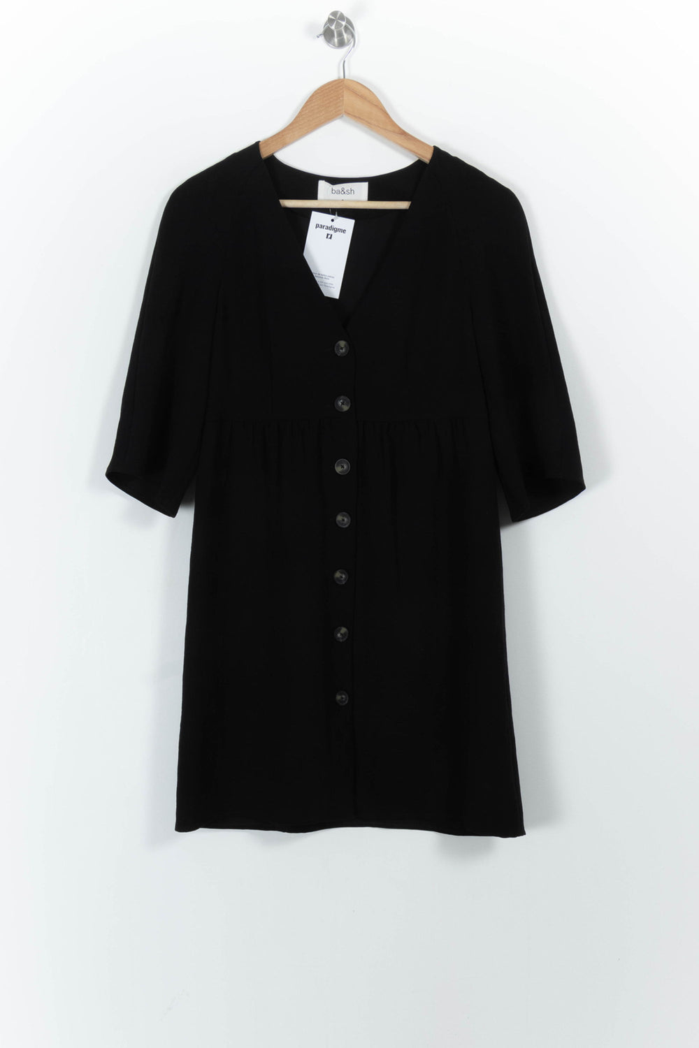 Robe Boutonnée Noire - Taille XS/34 de la marque ba&sh | PARAD102564 - Vendu par Paradigme - Image 2