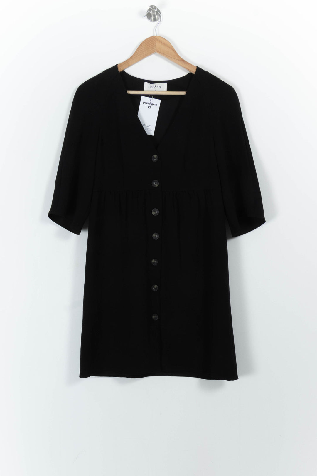 Robe Boutonnée Noire - Taille XS/34 de la marque ba&sh | PARAD102564 - Vendu par Paradigme - Image 2