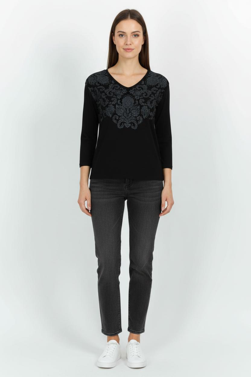 T-shirt Noir - Taille S/36 de la marque Maison 123 | PARAD102575 - Vendu par Paradigme - Image 1