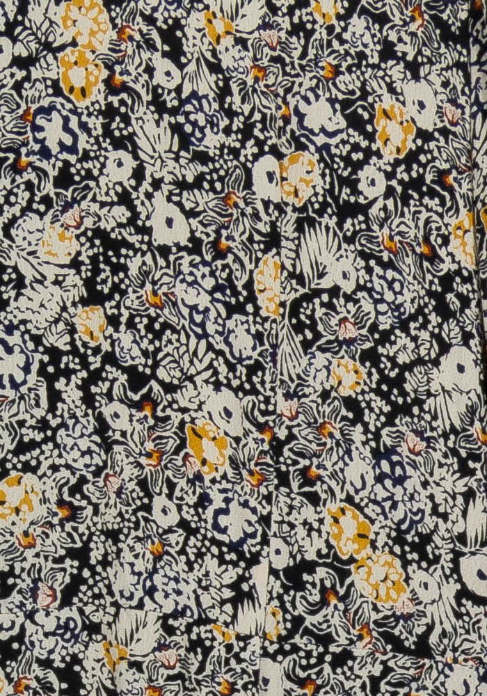 Robe Longue Fleurie Noire et Jaune - Taille L/40 de la marque Sessùn | PARAD102592 - Vendu par Paradigme - Image 3