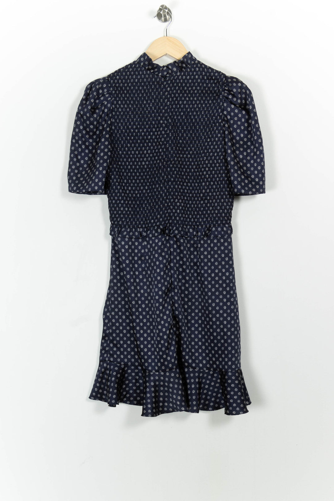Robe Courte Bleue à Pois Blancs - Taille L/40 de la marque Sandro | PARAD102593 - Vendu par Paradigme - Image 4