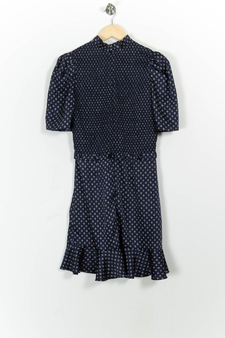 Robe Courte Bleue à Pois Blancs - Taille L/40 de la marque Sandro | PARAD102593 - Vendu par Paradigme - Image 4