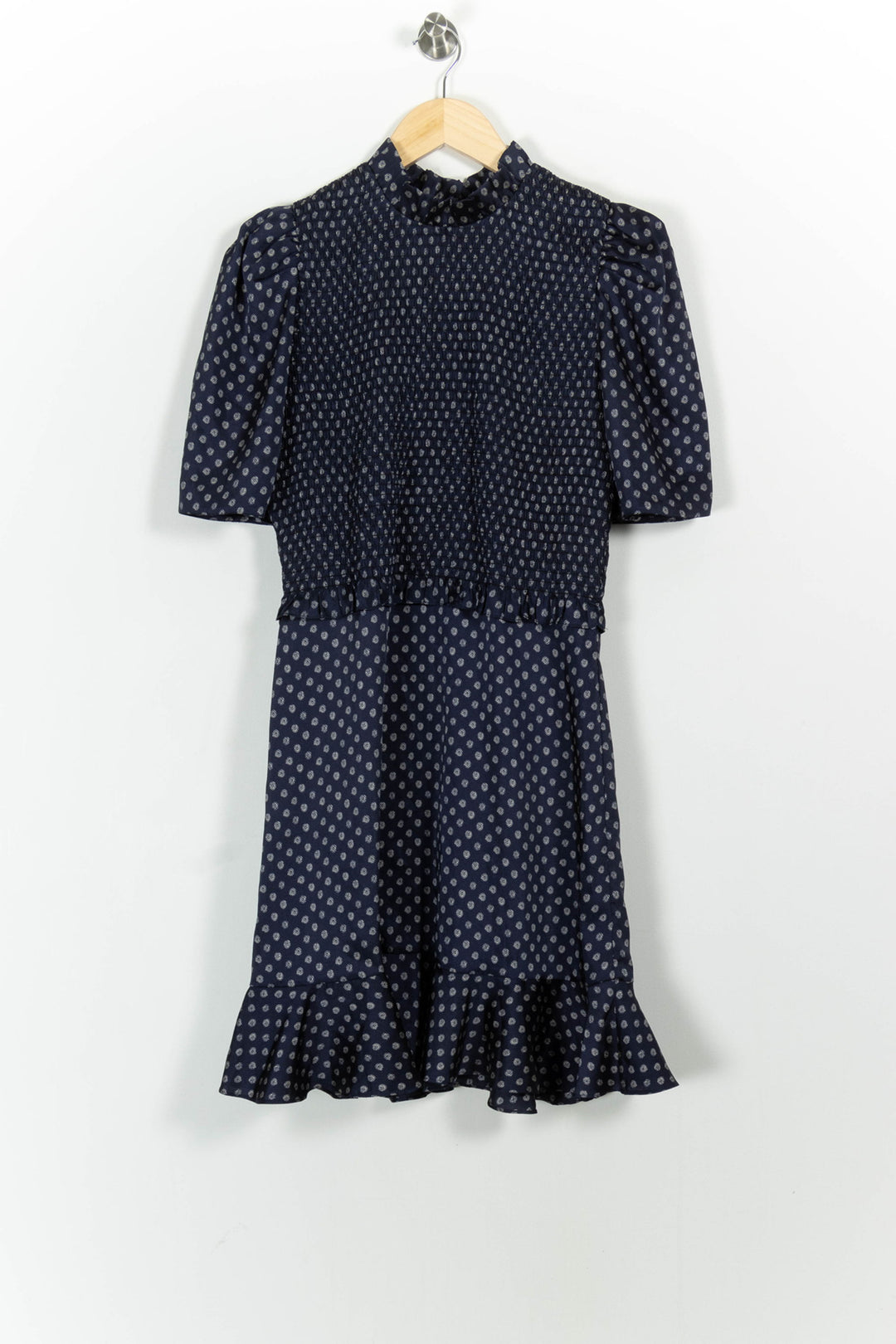 Robe Courte Bleue à Pois Blancs - Taille L/40 de la marque Sandro | PARAD102593 - Vendu par Paradigme - Image 2