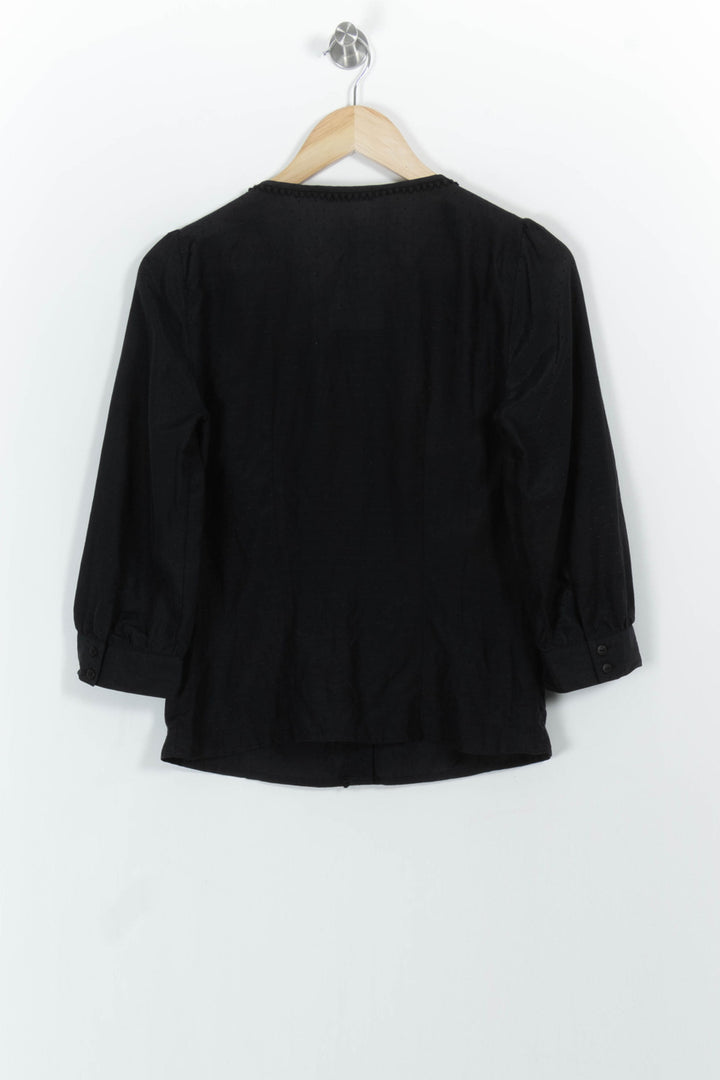 Blouse Noire - Taille S/36 de la marque Caroll | PARAD102596 - Vendu par Paradigme - Image 4
