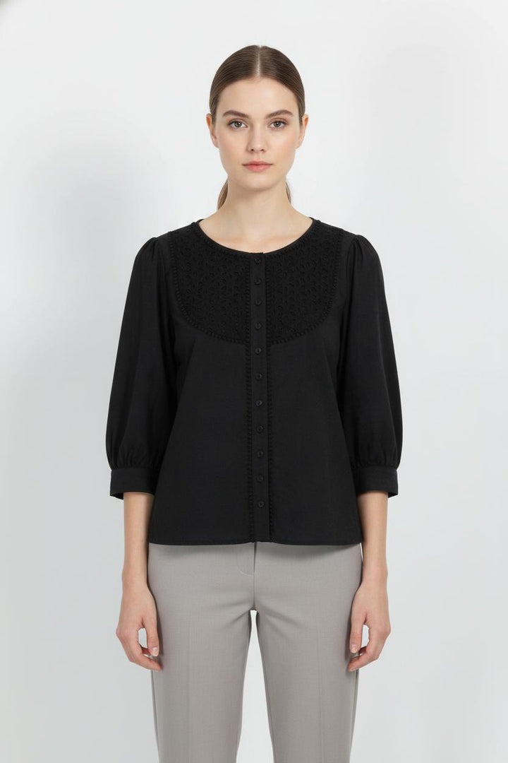 Blouse Noire - Taille S/36 de la marque Caroll | PARAD102596 - Vendu par Paradigme - Image 1