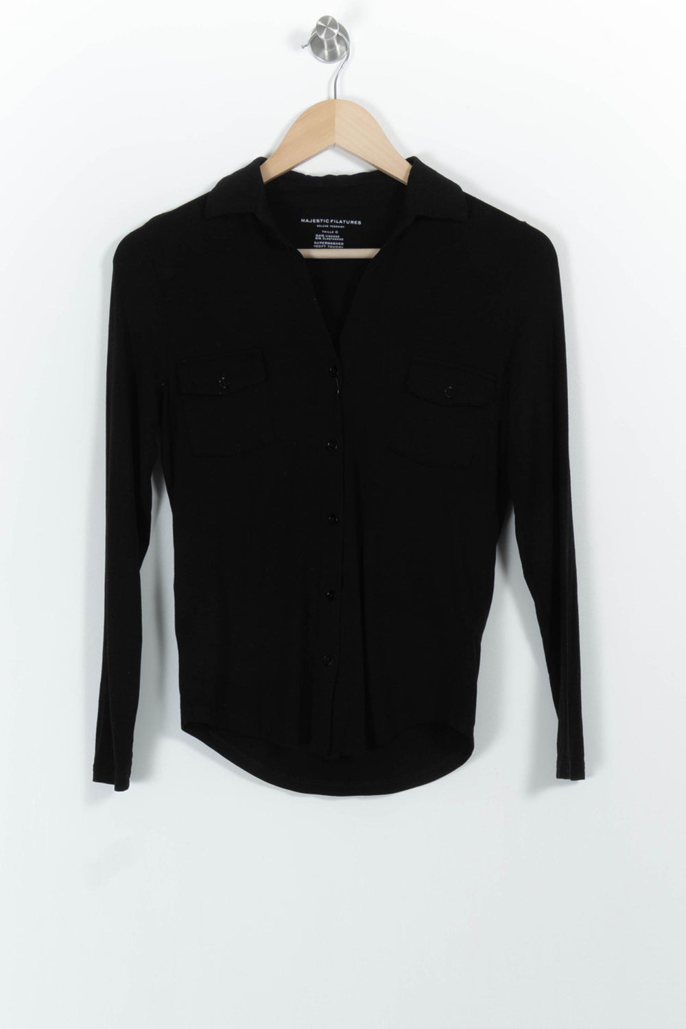 Chemise Noire - Taille XS/34 de la marque Majestic Filatures | PARAD102598 - Vendu par Paradigme - Image 2