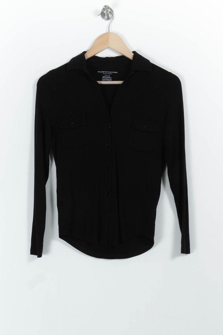 Chemise Noire - Taille XS/34 de la marque Majestic Filatures | PARAD102598 - Vendu par Paradigme - Image 2