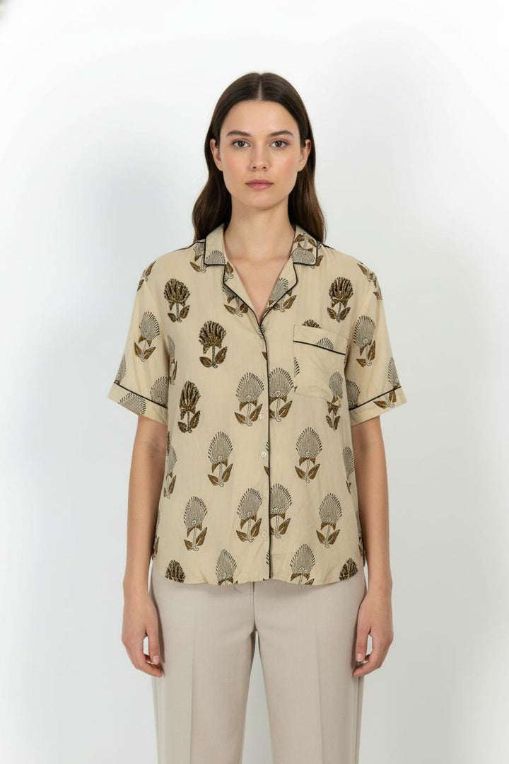 Chemise Beige et Marron - Taille XXL/44 de la marque Chloé Stora | PARAD102600 - Vendu par Paradigme - Image 1