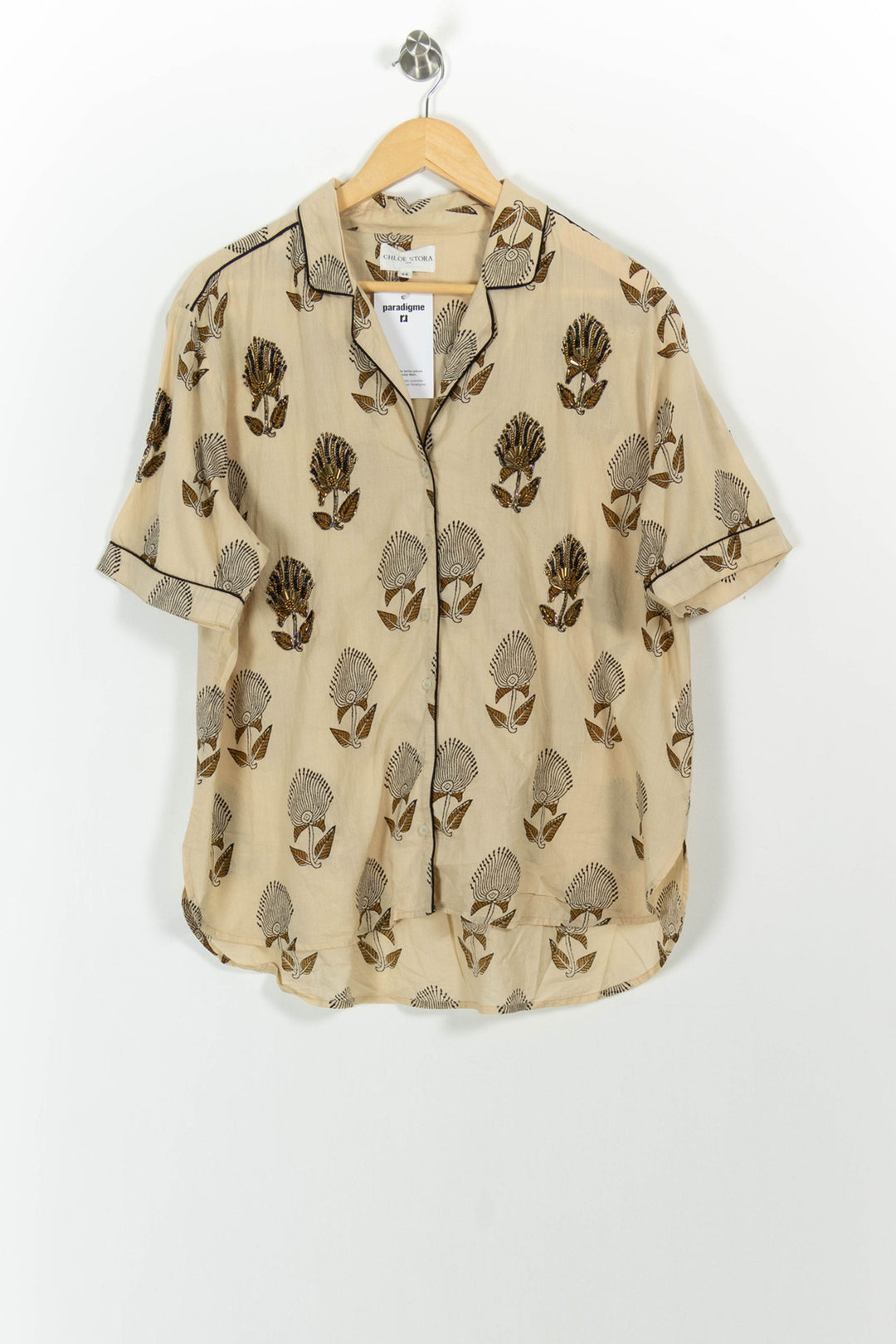Chemise Beige et Marron - Taille XXL/44 de la marque Chloé Stora | PARAD102600 - Vendu par Paradigme - Image 2