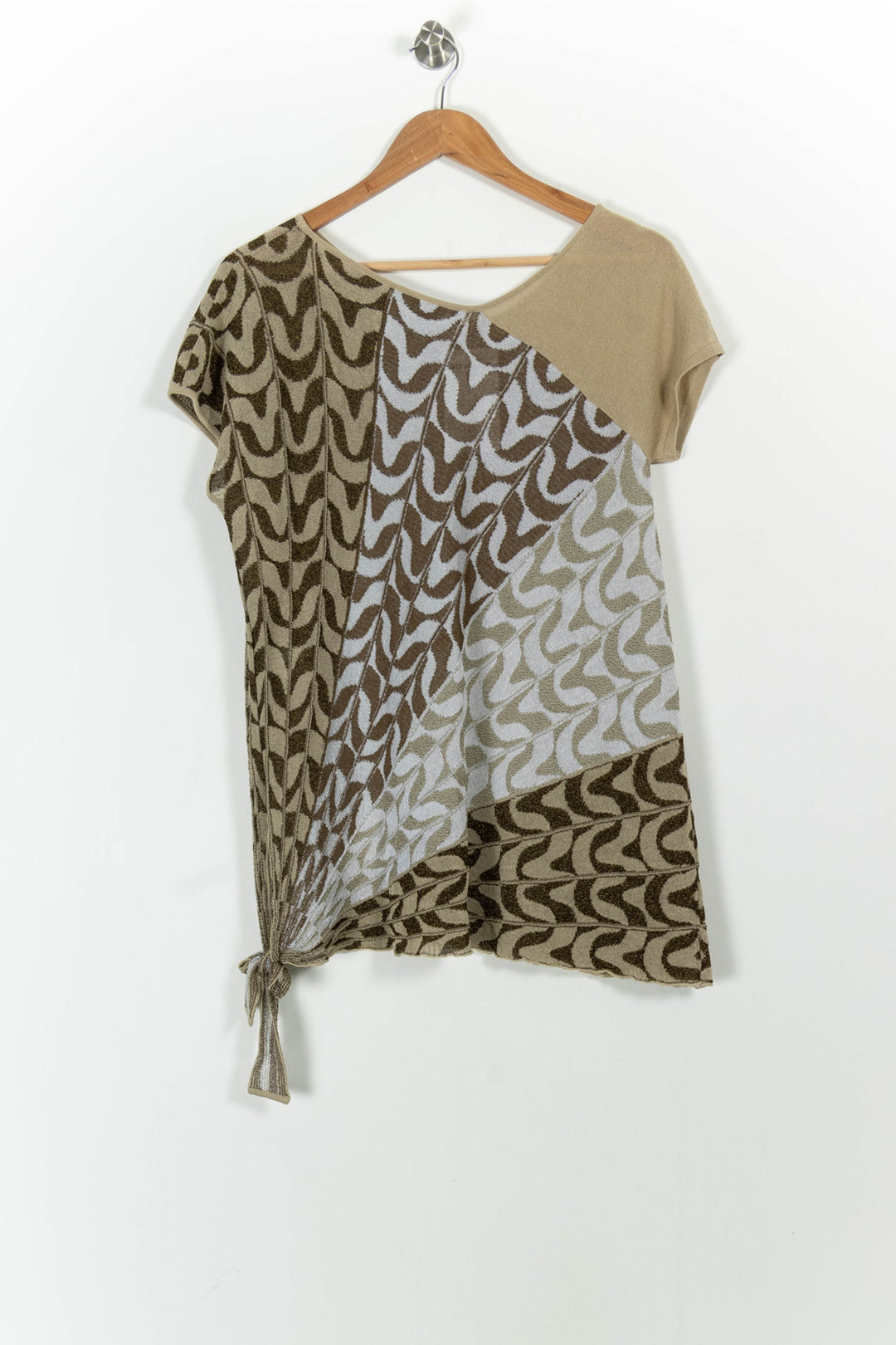 Blouse Marron et Beige - Taille M/38 de la marque Marina Rinaldi | PARAD102611 - Vendu par Paradigme - Image 4