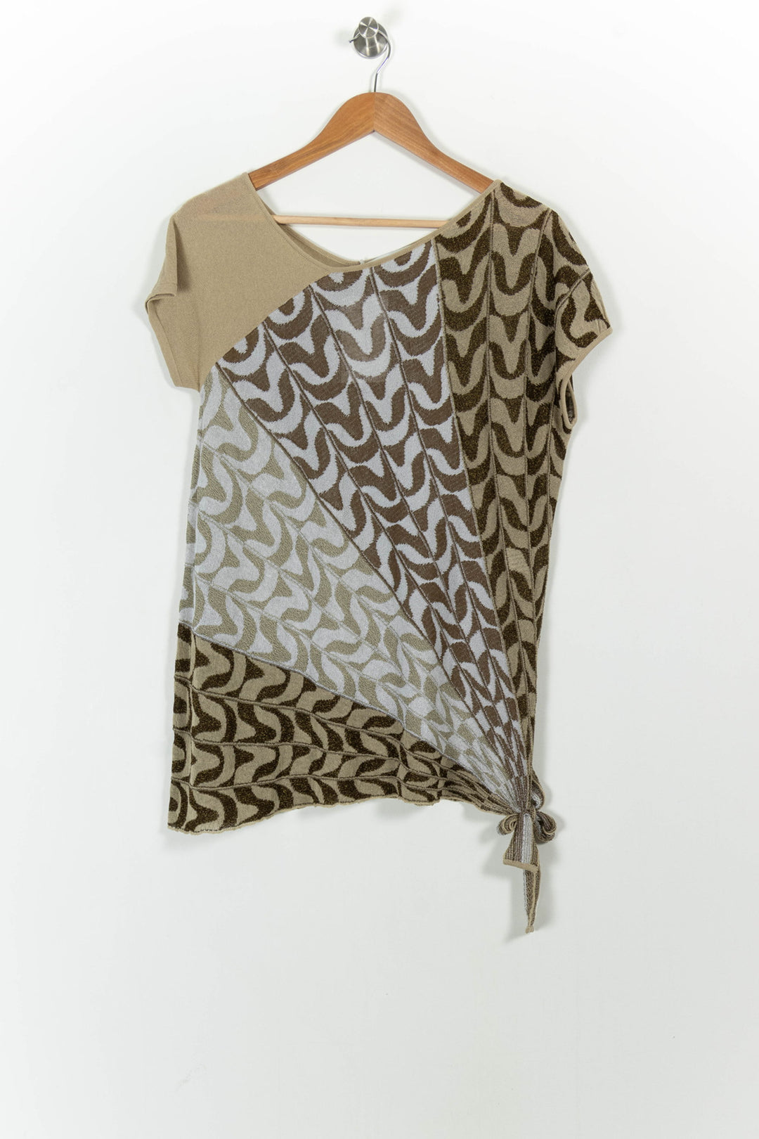 Blouse Marron et Beige - Taille M/38 de la marque Marina Rinaldi | PARAD102611 - Vendu par Paradigme - Image 2