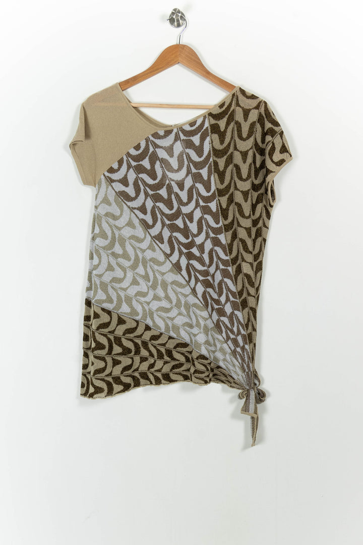 Blouse Marron et Beige - Taille M/38 de la marque Marina Rinaldi | PARAD102611 - Vendu par Paradigme - Image 2