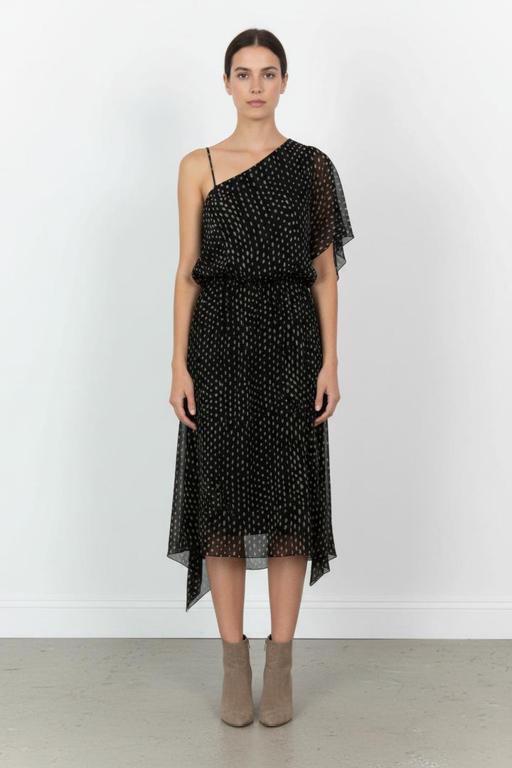 Robe Asymétrique Noire et Beige - Taille S/36 de la marque Max Mara | PARAD102612 - Vendu par Paradigme - Image 1