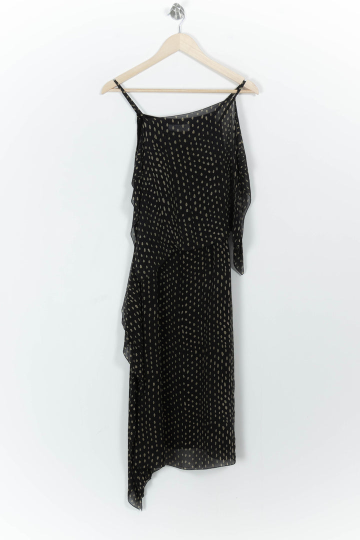 Robe Asymétrique Noire et Beige - Taille S/36 de la marque Max Mara | PARAD102612 - Vendu par Paradigme - Image 2