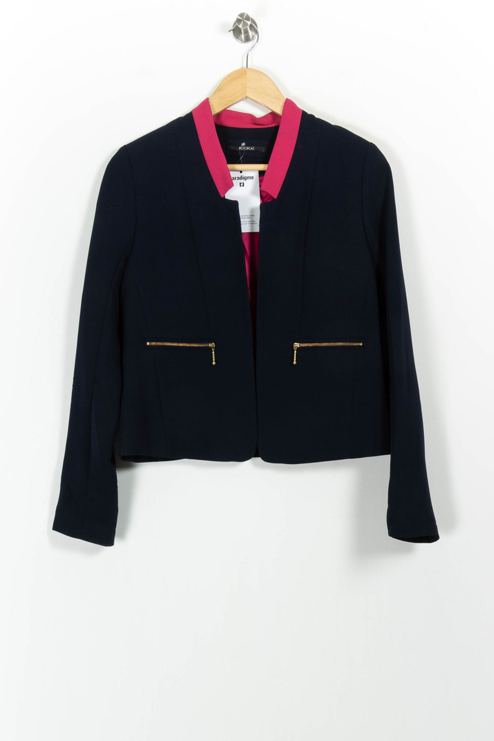 Blazer Bleu Marine et Rose - Taille S/36 de la marque Kookai | PARAD102614 - Vendu par Paradigme - Image 2