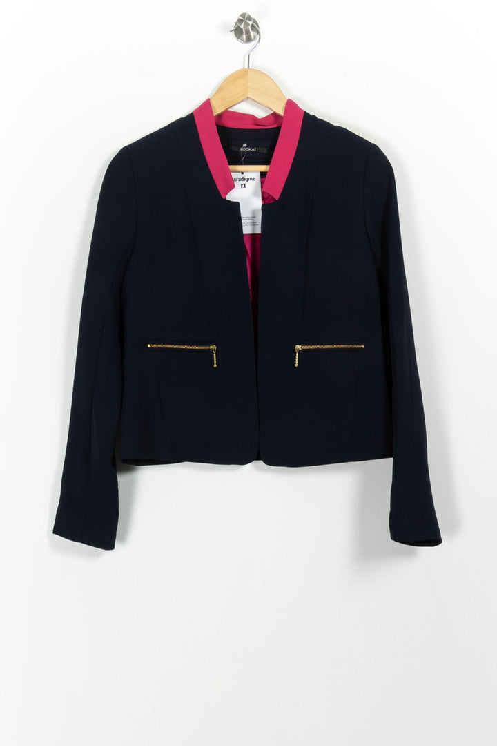 Blazer Bleu Marine et Rose - Taille S/36 de la marque Kookai | PARAD102614 - Vendu par Paradigme - Image 2