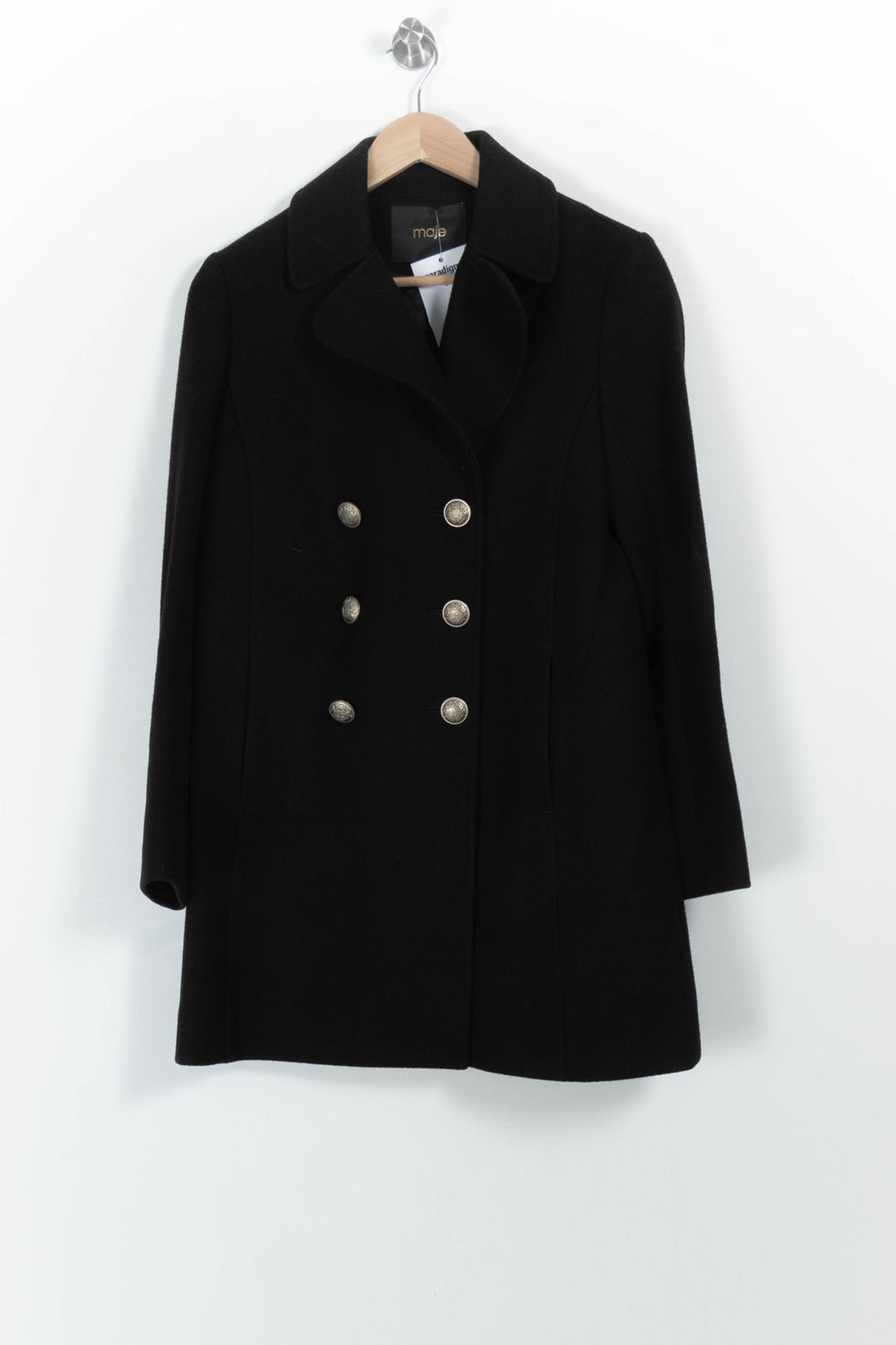 Manteau Noir - Taille S/36 de la marque Maje | PARAD102616 - Vendu par Paradigme - Image 2