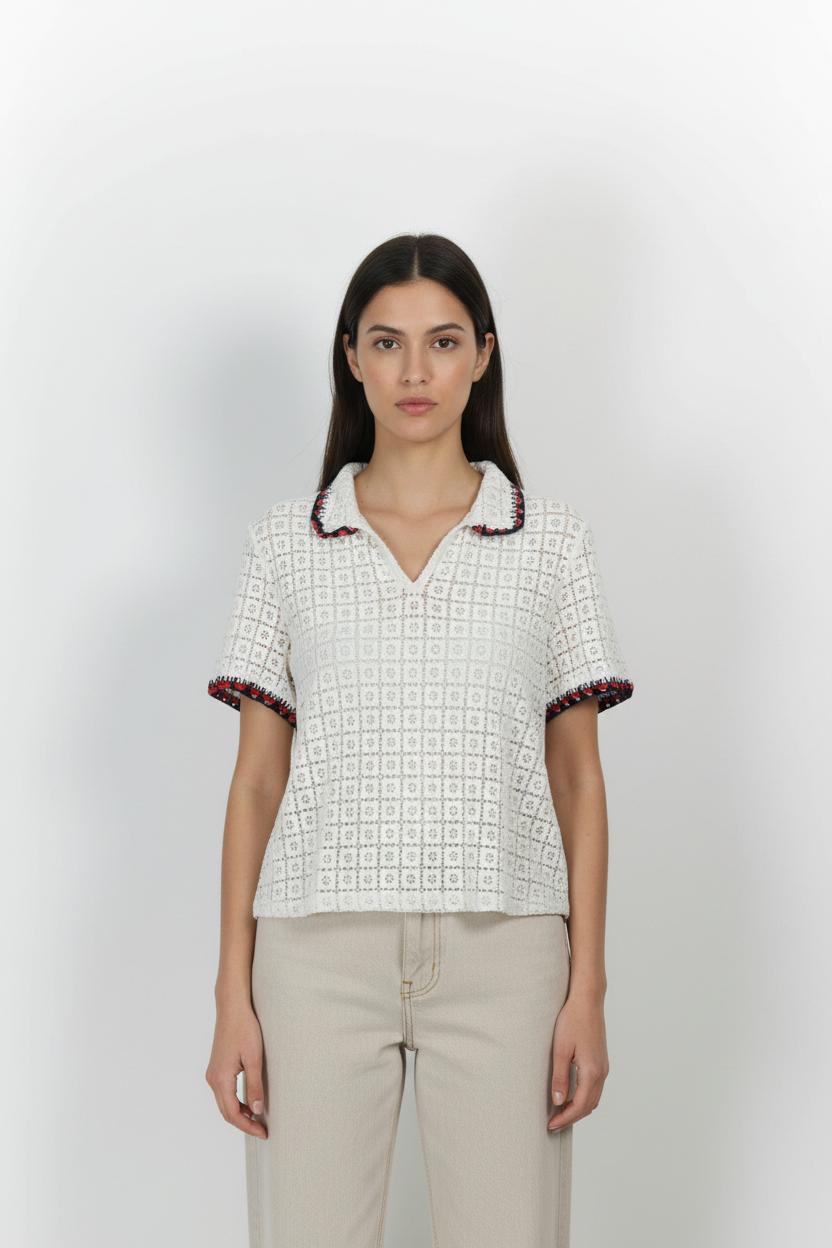 Polo Blanc et Noir - Taille L/40 de la marque I.Code | PARAD102624 - Vendu par Paradigme - Image 1