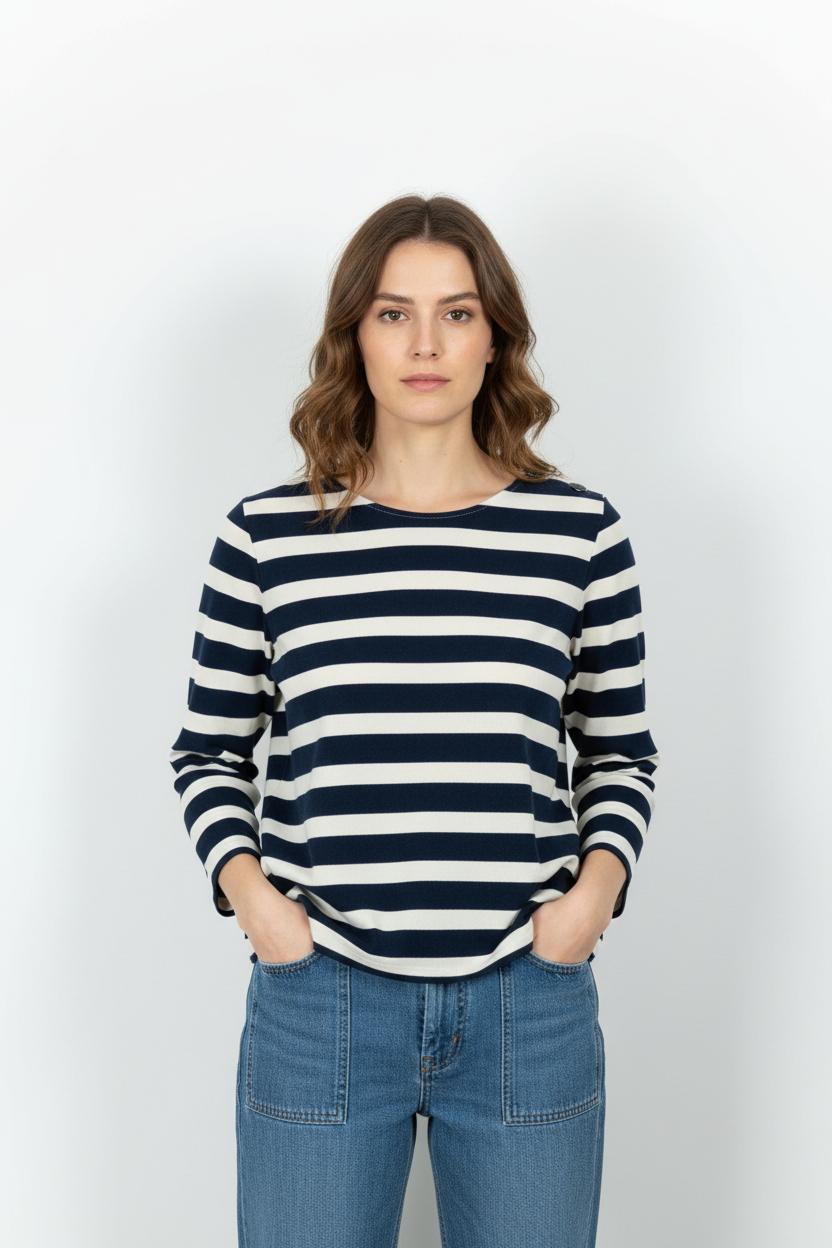 Marinière Marine et Blanche - Taille L/40 de la marque Sézane | PARAD102631 - Vendu par Paradigme - Image 1