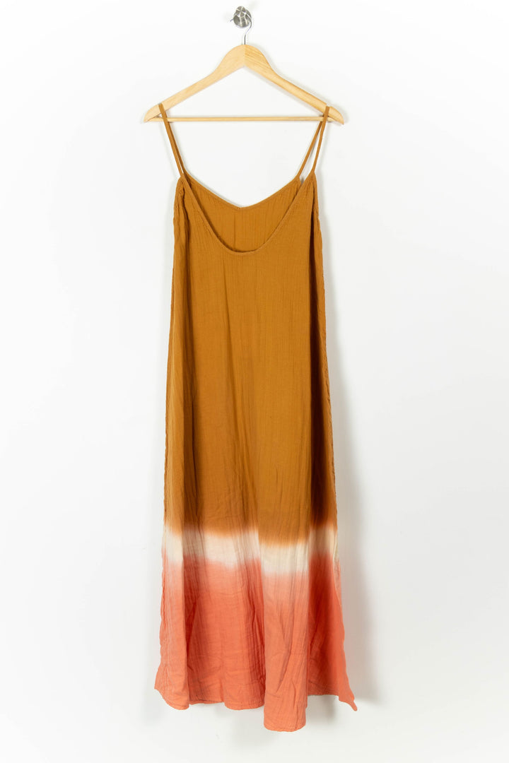 Robe Longue Marron et Saumon - Taille L/40 de la marque Petite Mendigote | PARAD102634 - Vendu par Paradigme - Image 4
