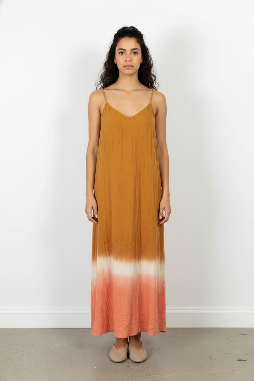 Robe Longue Marron et Saumon - Taille L/40 de la marque Petite Mendigote | PARAD102634 - Vendu par Paradigme - Image 1