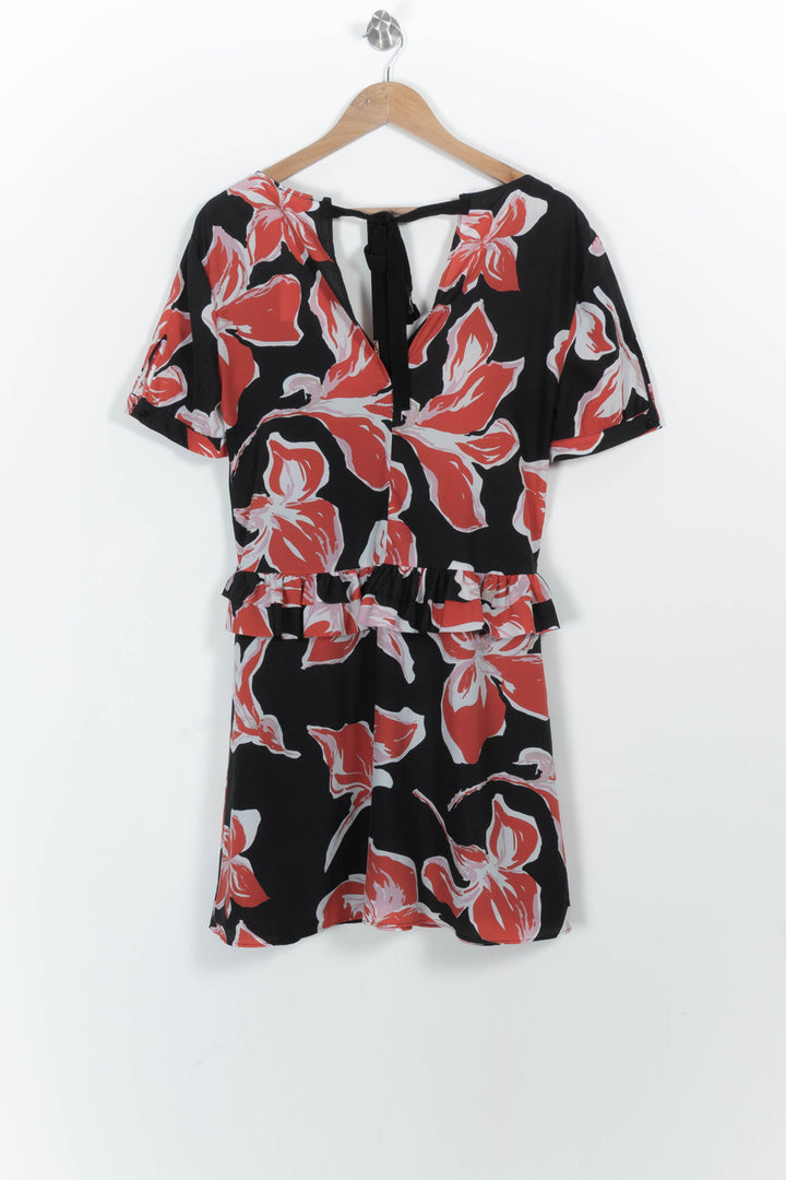 Robe Fleurie Noire et Rouge - Taille M/38 de la marque Liu Jo | PARAD102637 - Vendu par Paradigme - Image 4