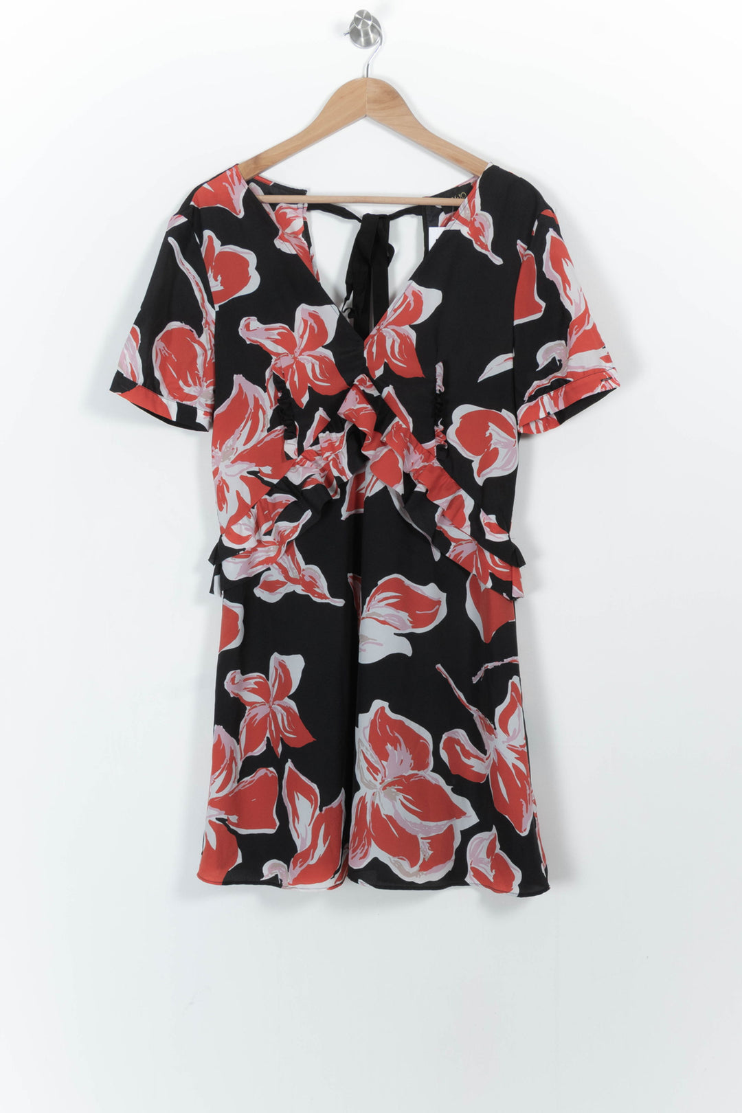 Robe Fleurie Noire et Rouge - Taille M/38 de la marque Liu Jo | PARAD102637 - Vendu par Paradigme - Image 2