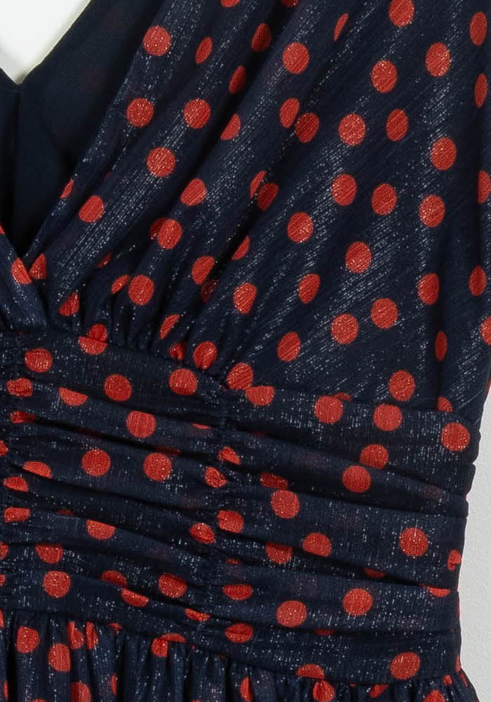 Robe Bleu Marine et Rouge - Taille S/36 de la marque La Fée Maraboutée | PARAD102639 - Vendu par Paradigme - Image 3