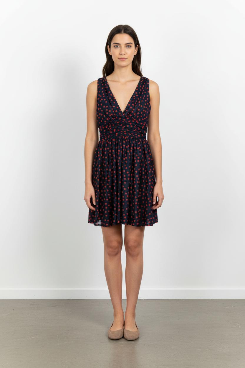 Robe Bleu Marine et Rouge - Taille S/36 de la marque La Fée Maraboutée | PARAD102639 - Vendu par Paradigme - Image 1
