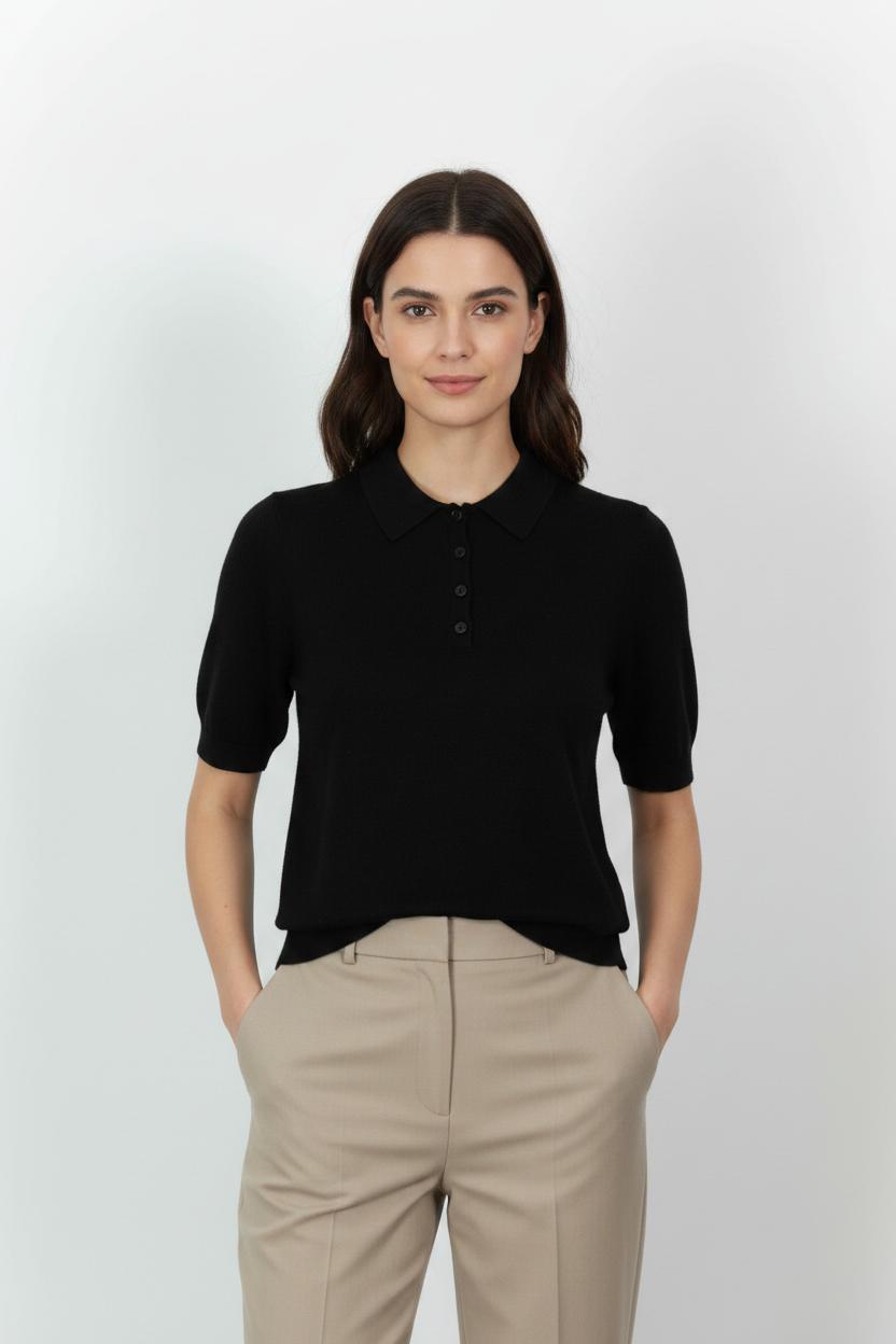 Polo Noir - Taille L/40 de la marque Eric Bompard | PARAD102640 - Vendu par Paradigme - Image 1