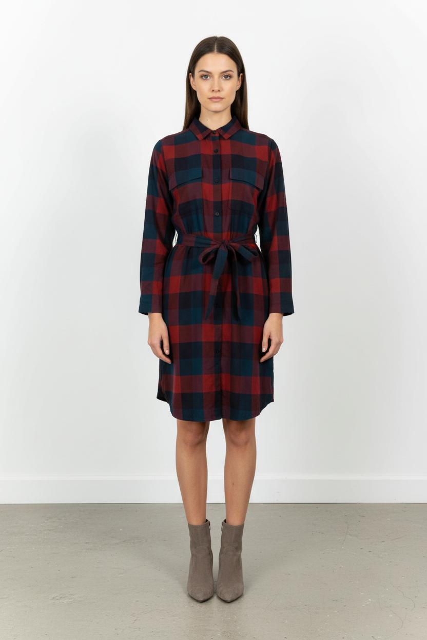 Robe Chemise Rouge et Bleu - Taille XS/34 de la marque Comptoir des Cotonniers | PARAD102652 - Vendu par Paradigme - Image 1