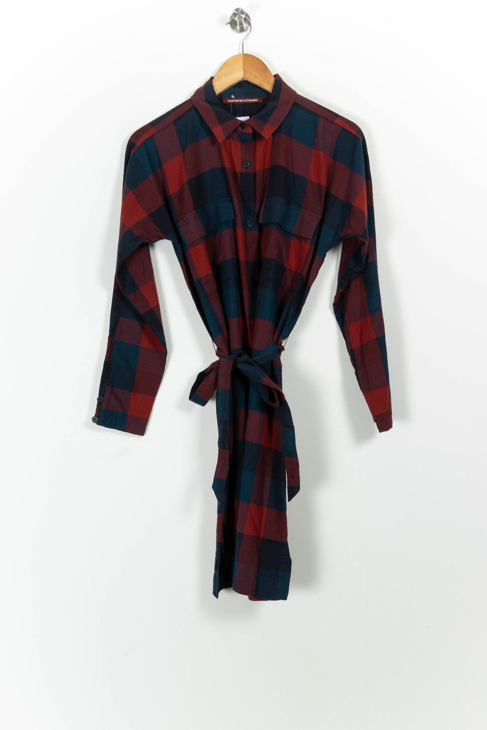 Robe Chemise Rouge et Bleu - Taille XS/34 de la marque Comptoir des Cotonniers | PARAD102652 - Vendu par Paradigme - Image 2