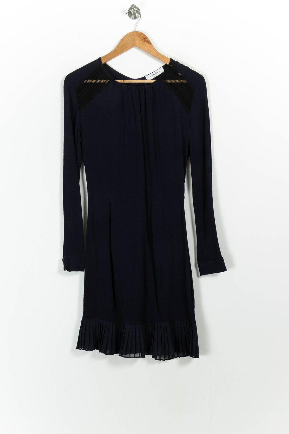 Robe Plissée Bleue - Taille S/36 de la marque Sandro | PARAD102665 - Vendu par Paradigme - Image 2