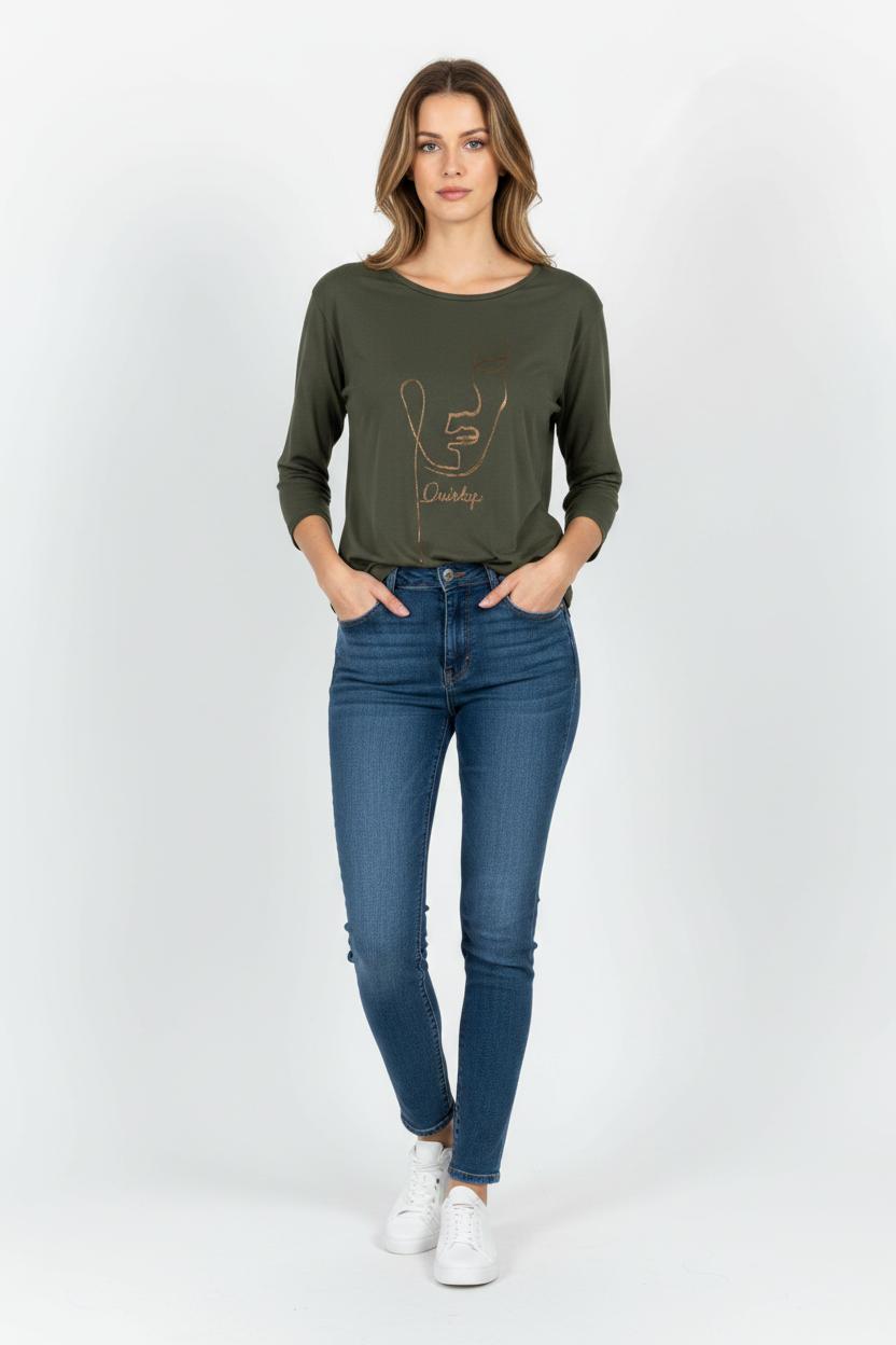 Tee-shirt Vert - Taille XS/34 de la marque One Step | PARAD102674 - Vendu par Paradigme - Image 1