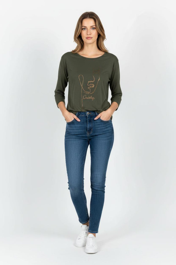 Tee-shirt Vert - Taille XS/34 de la marque One Step | PARAD102674 - Vendu par Paradigme - Image 1