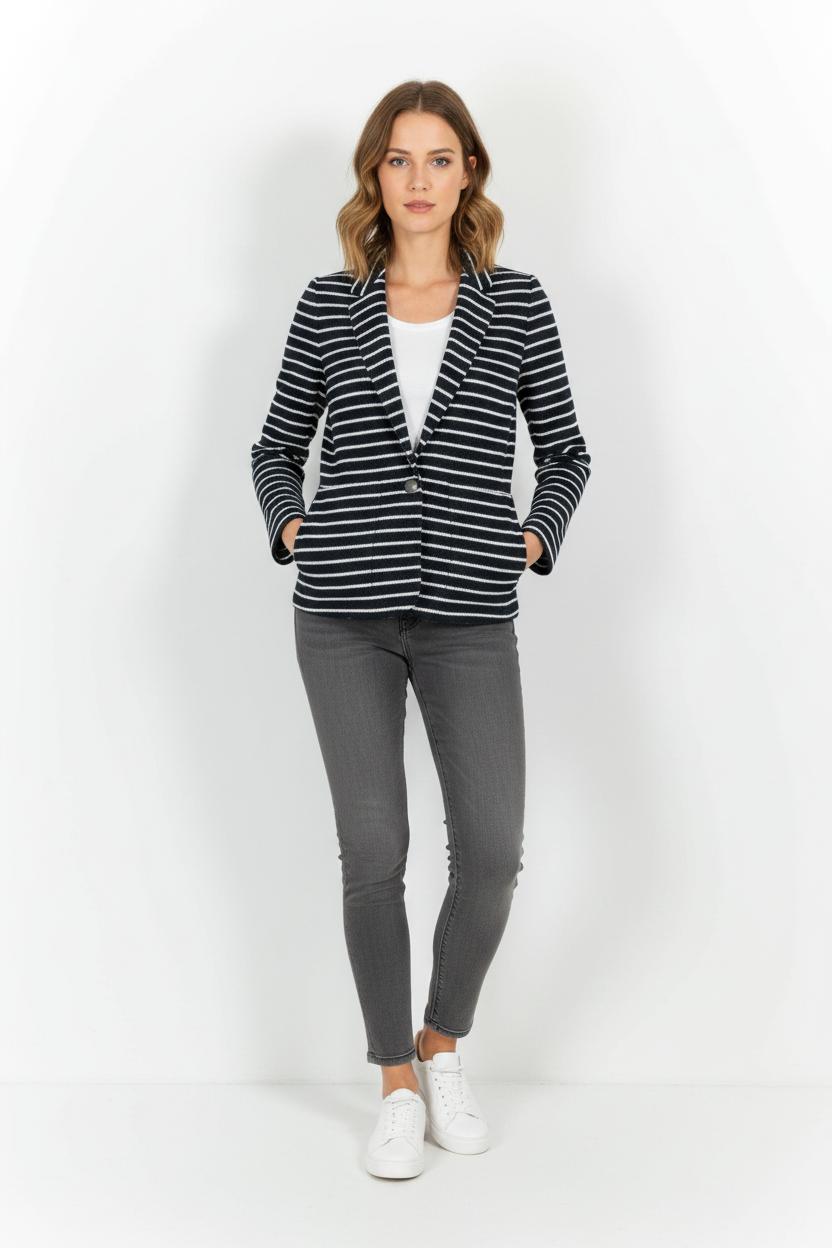 Blazer Bleu et Blanc - Taille XS/34 de la marque IKKS | PARAD102681 - Vendu par Paradigme - Image 1