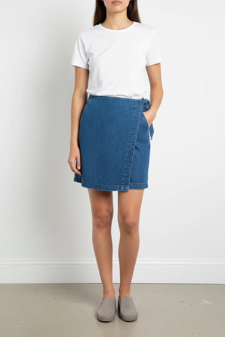 Jupe Portefeuille Bleue - Taille S/36 de la marque One Step | PARAD102682 - Vendu par Paradigme - Image 1