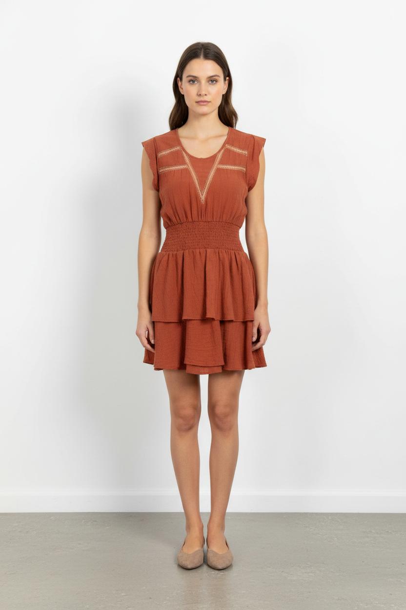 Robe Courte Orange - Taille XS/34 de la marque Suncoo | PARAD102688 - Vendu par Paradigme - Image 1