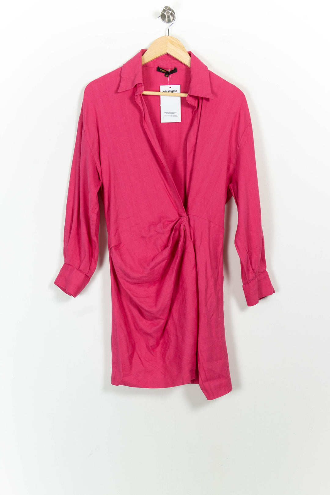 Robe Chemise Rose - Taille M/38 de la marque Maje | PARAD102689 - Vendu par Paradigme - Image 2