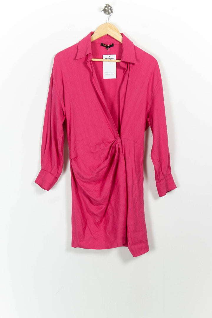 Robe Chemise Rose - Taille M/38 de la marque Maje | PARAD102689 - Vendu par Paradigme - Image 2