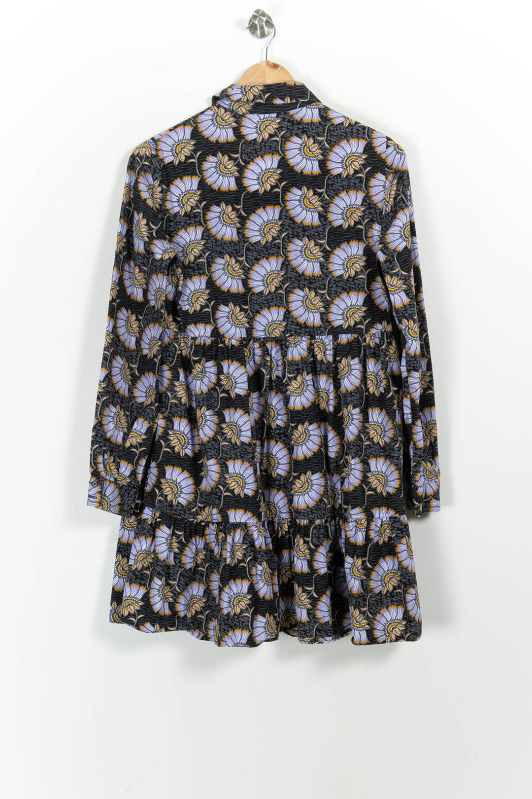 Robe Chemise Noire et Violette - Taille S/36 de la marque Claudie Pierlot | PARAD102691 - Vendu par Paradigme - Image 4