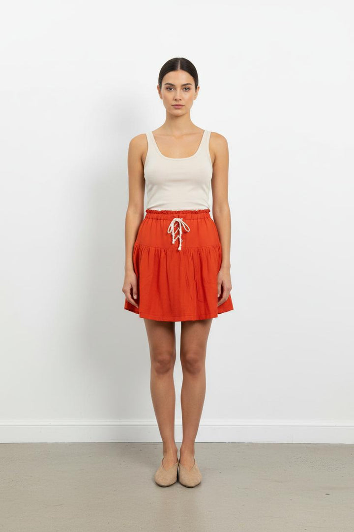 Jupe Courte Orange - Taille M/38 de la marque Grace & Mila | PARAD102717 - Vendu par Paradigme - Image 1