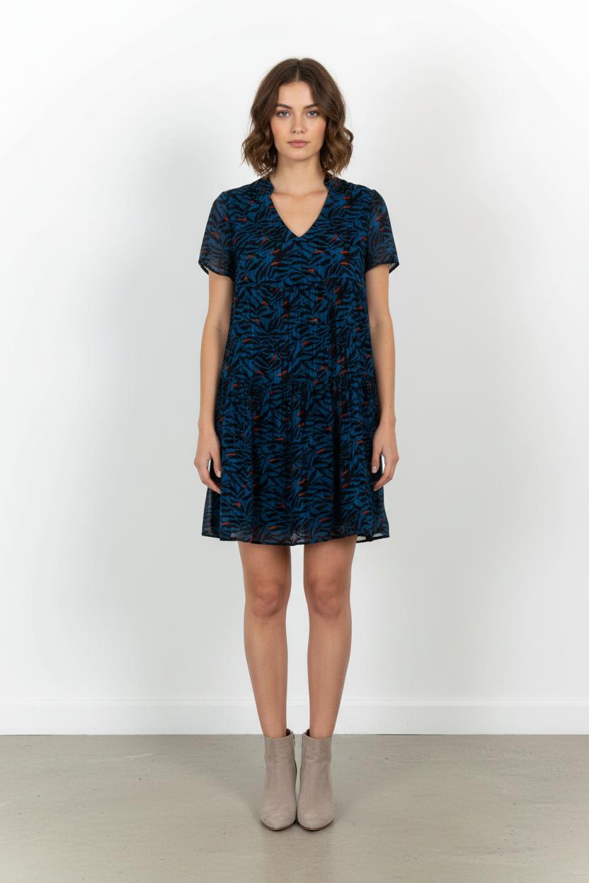 Robe Courte Bleue et Noire - Taille XS/34 de la marque One Step | PARAD102730 - Vendu par Paradigme - Image 1