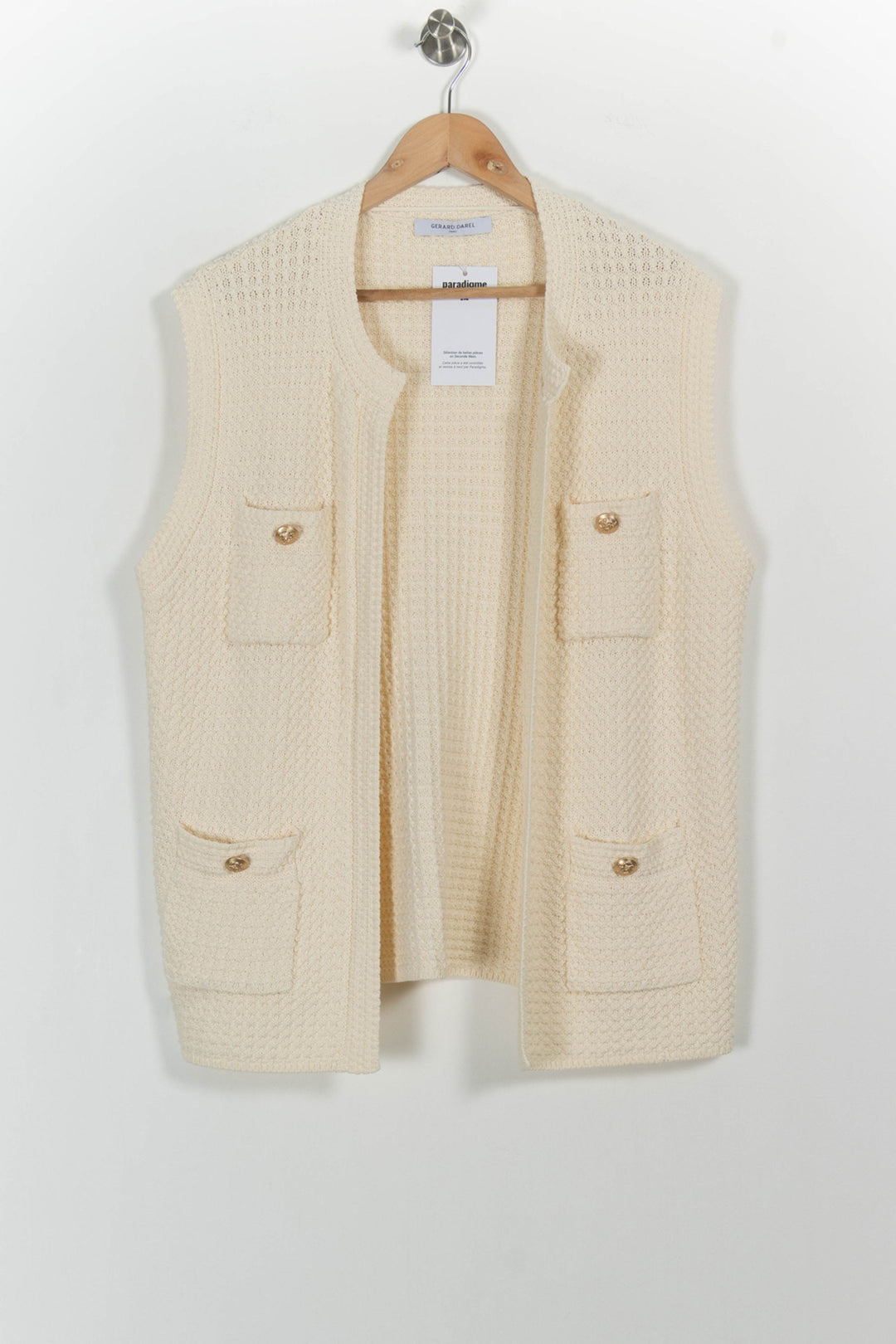 Gilet Sans Manches Beige - Taille XL/42 de la marque Gerard Darel | PARAD102733 - Vendu par Paradigme - Image 2