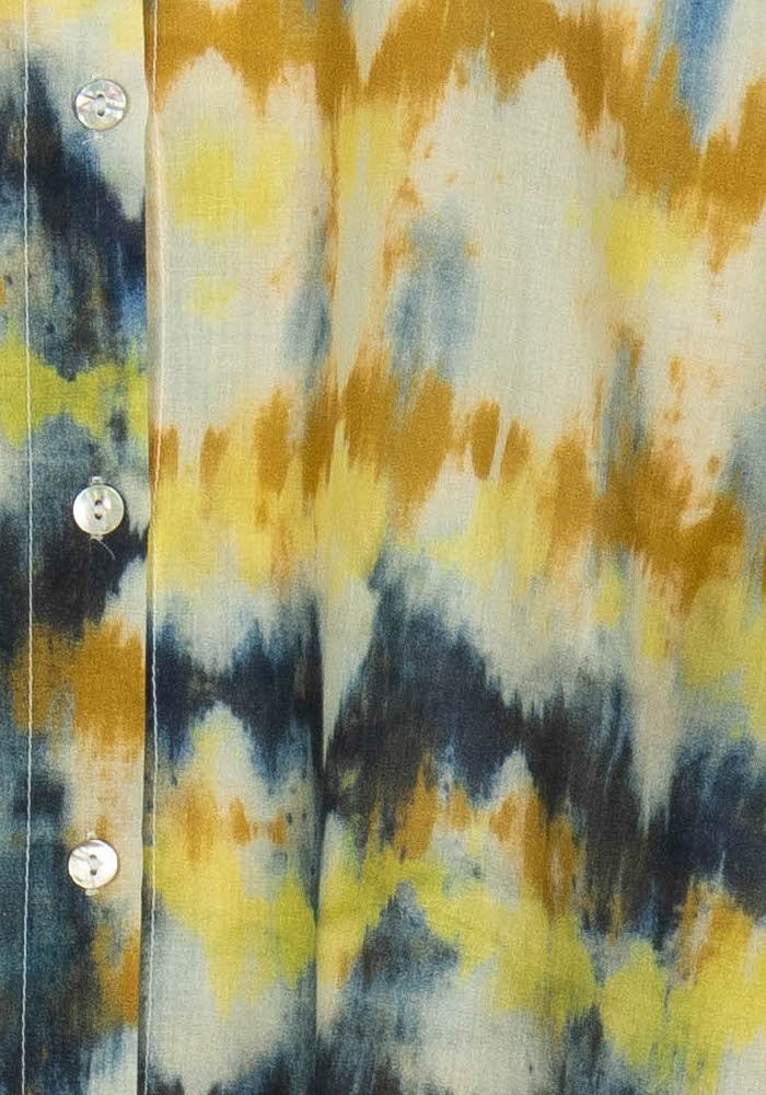 Chemisier Jaune et Bleu - Taille XL/42 de la marque La Fée Maraboutée | PARAD102737 - Vendu par Paradigme - Image 3